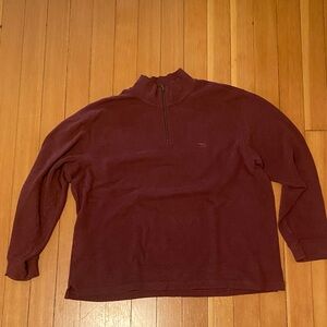 Rodd & Gunn pullover 1/4 zip sweater in burgundy. 2XL. 100% cotton.